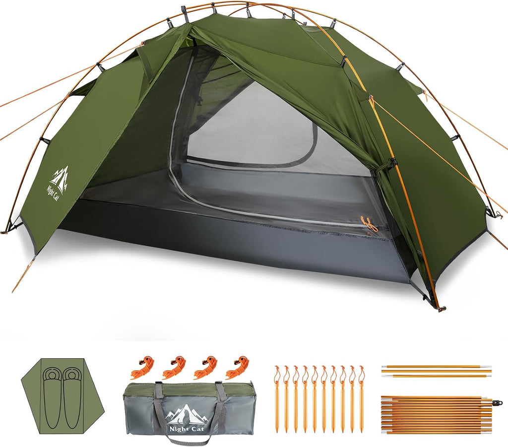 Night Cat 2-Personen Campingzelt – Leicht, Wasserdicht & Blitzschnell aufgebaut
