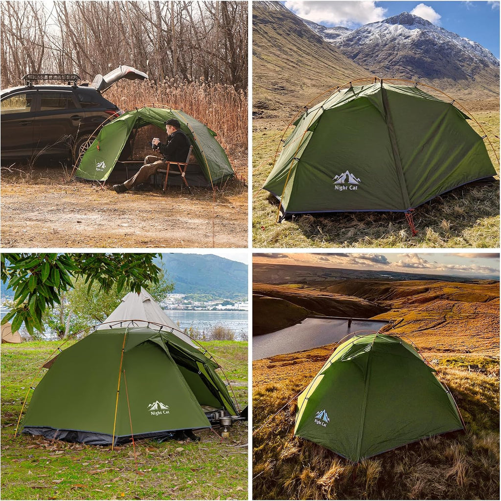 Night Cat 2-Personen Campingzelt – Leicht, Wasserdicht & Blitzschnell aufgebaut