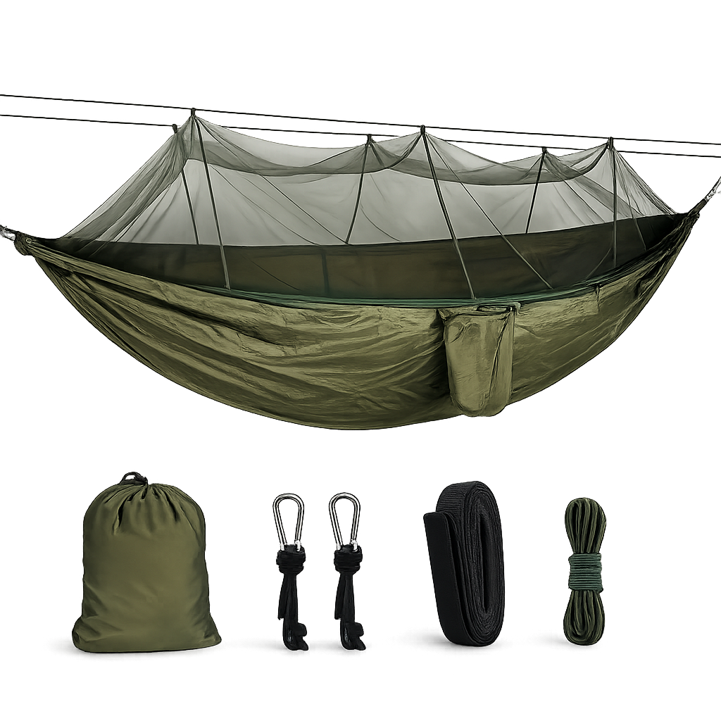 Camping-Hängematte mit Moskitonetz – Ultraleicht, Robust & Komfortabel