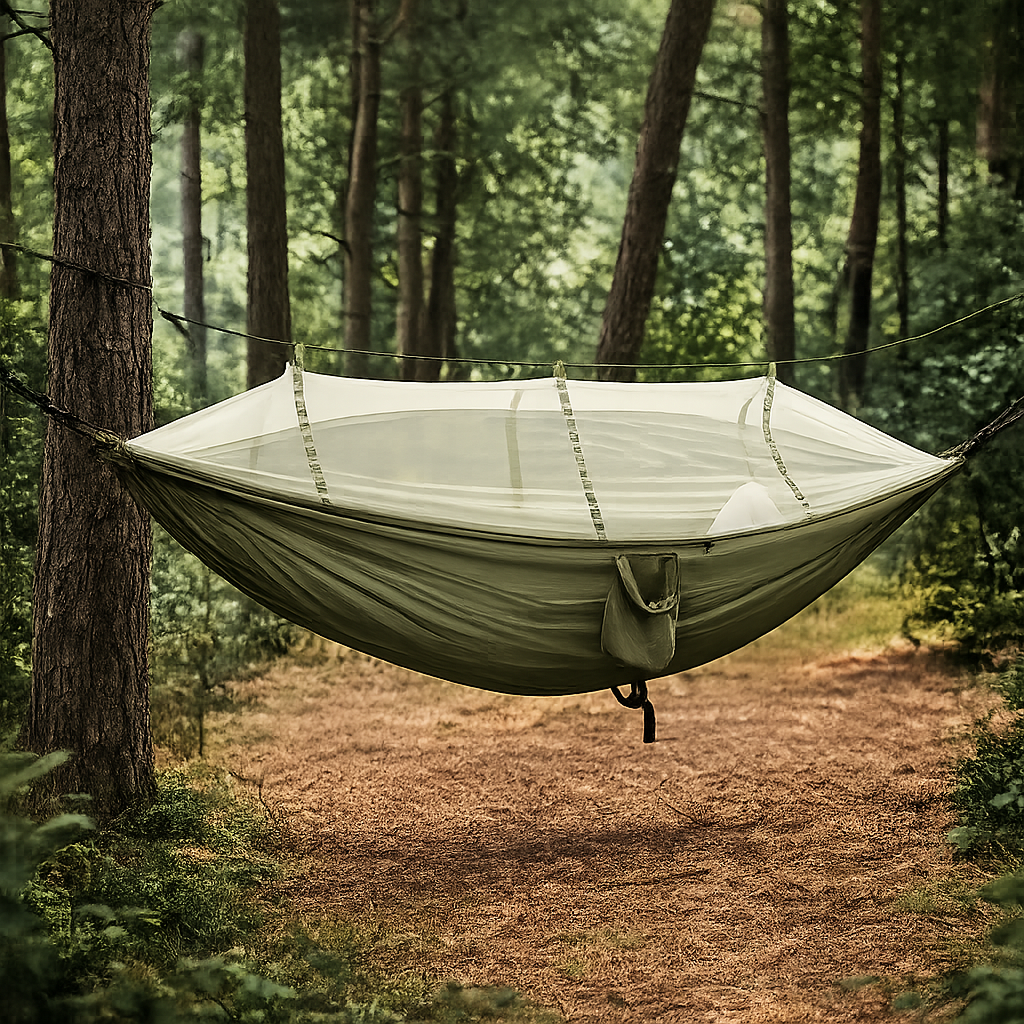 Camping-Hängematte mit Moskitonetz – Ultraleicht, Robust & Komfortabel
