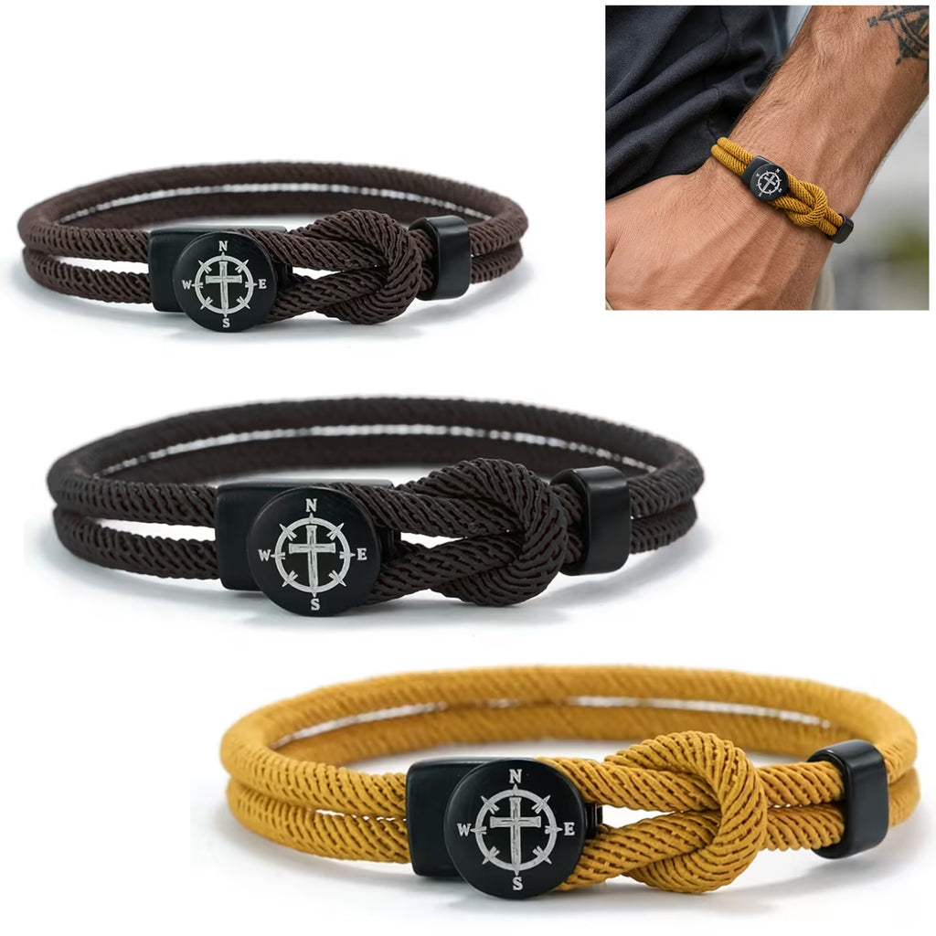 RAVU Outdoor Armband – Geflochtenes Adventure-Armband mit Kompass-Design