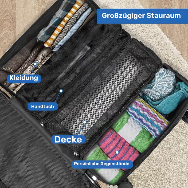 RAVU - große Tasche mit Haken – Faltbarer 4-Fächer Handgepäck-Organizer