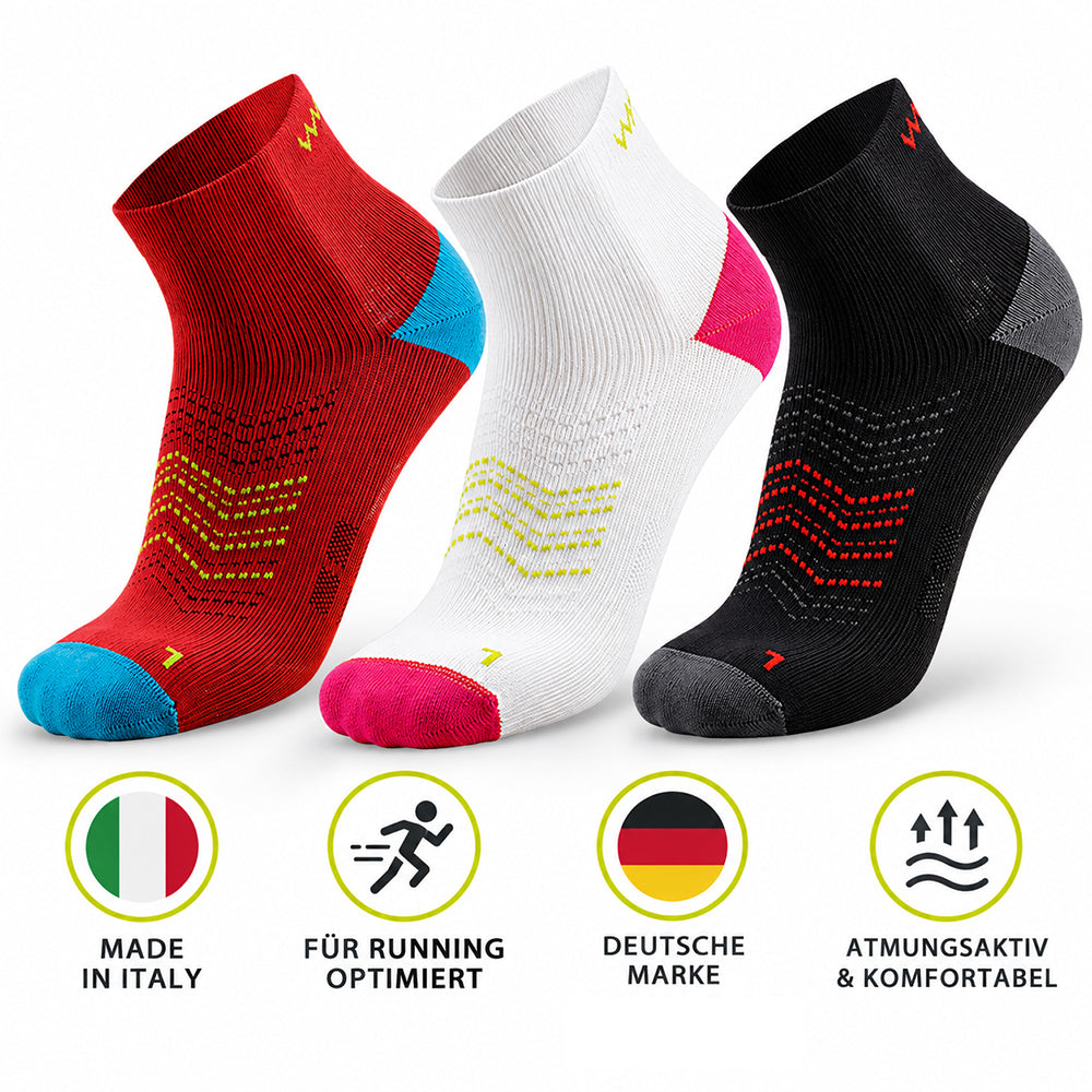 Wapiti Run Oekotec Short Laufsocken Profi Sportsocken | Made in Italy
