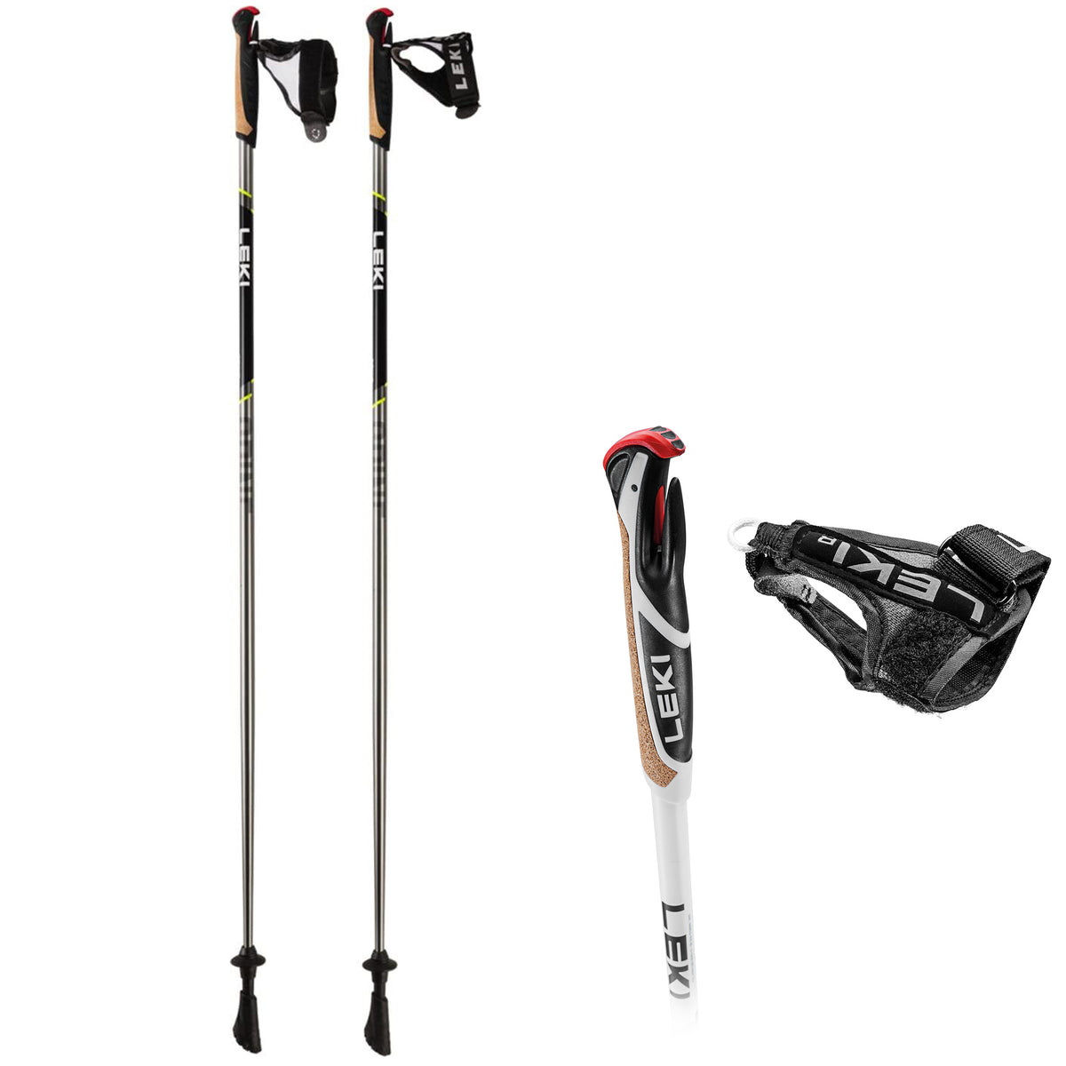 LEKI Spine Shark Nordic-Walking-Stöcke – Feste Länge mit Trigger Shark 2.0