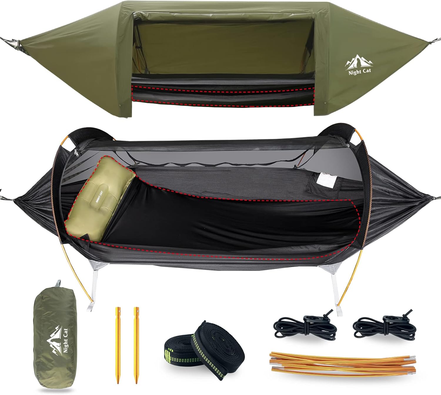 Night Cat Hängematte und Zelt mit Moskitonetz & Regenschutz Outdoor
