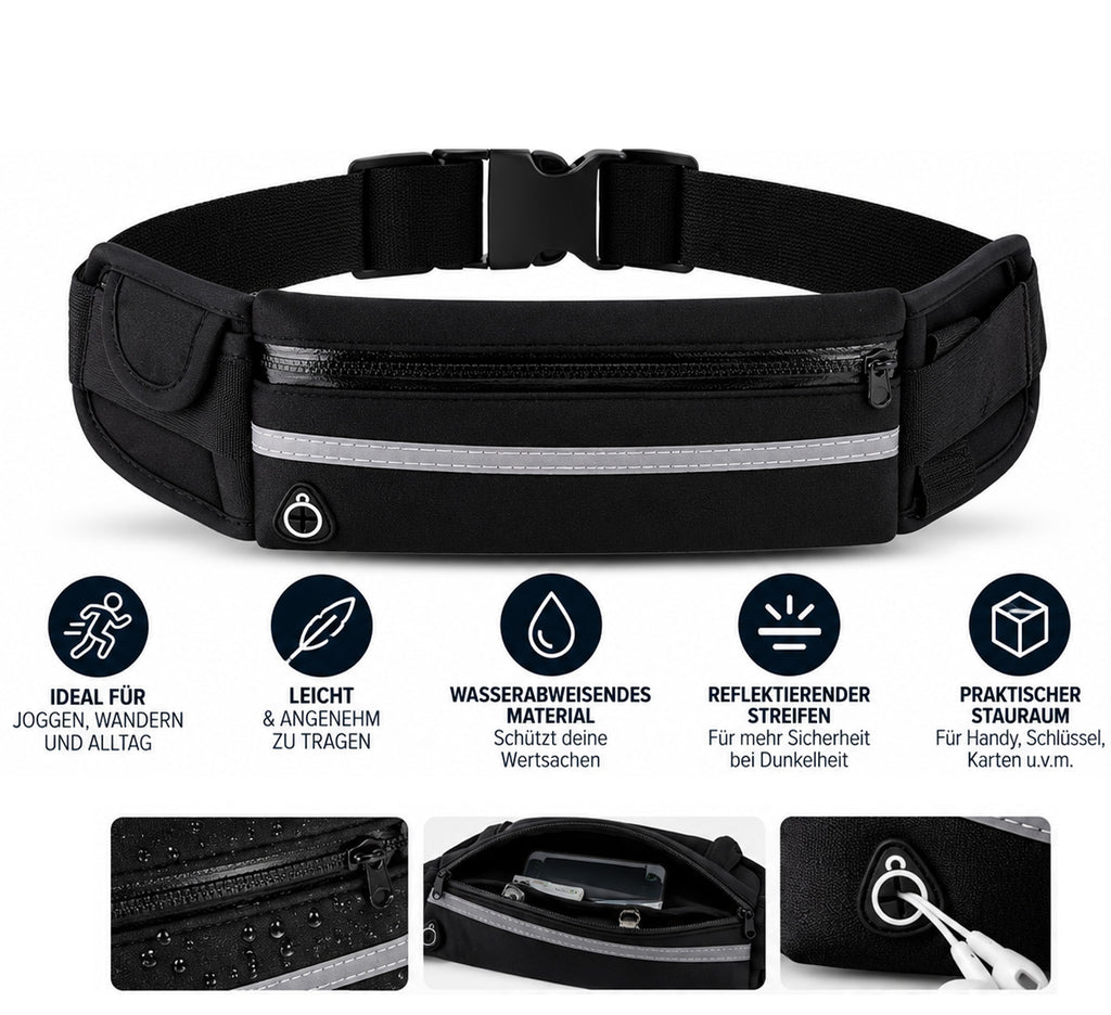 RAVU Running Belt – Laufgürtel mit Reflektor | Joggen, Bike & Wandern