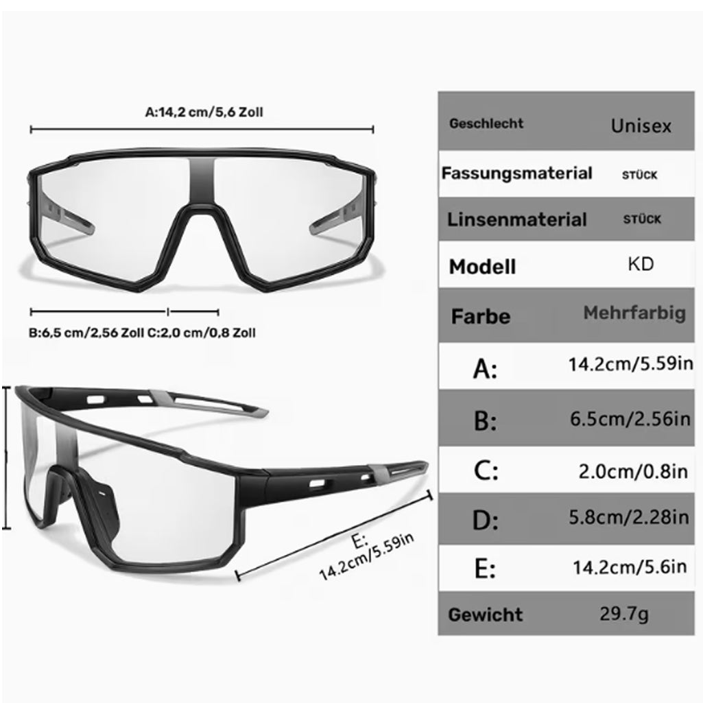 RAVU – Selbsttönende Sport Sonnenbrille mit photochromen Gläsern