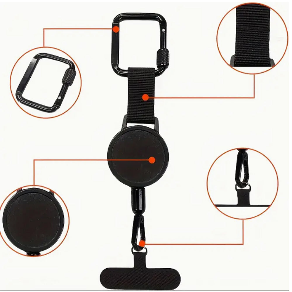 RAVU Klettersteig Handy-Sicherung mit Retractor | Sturz- & Diebstahlschutz