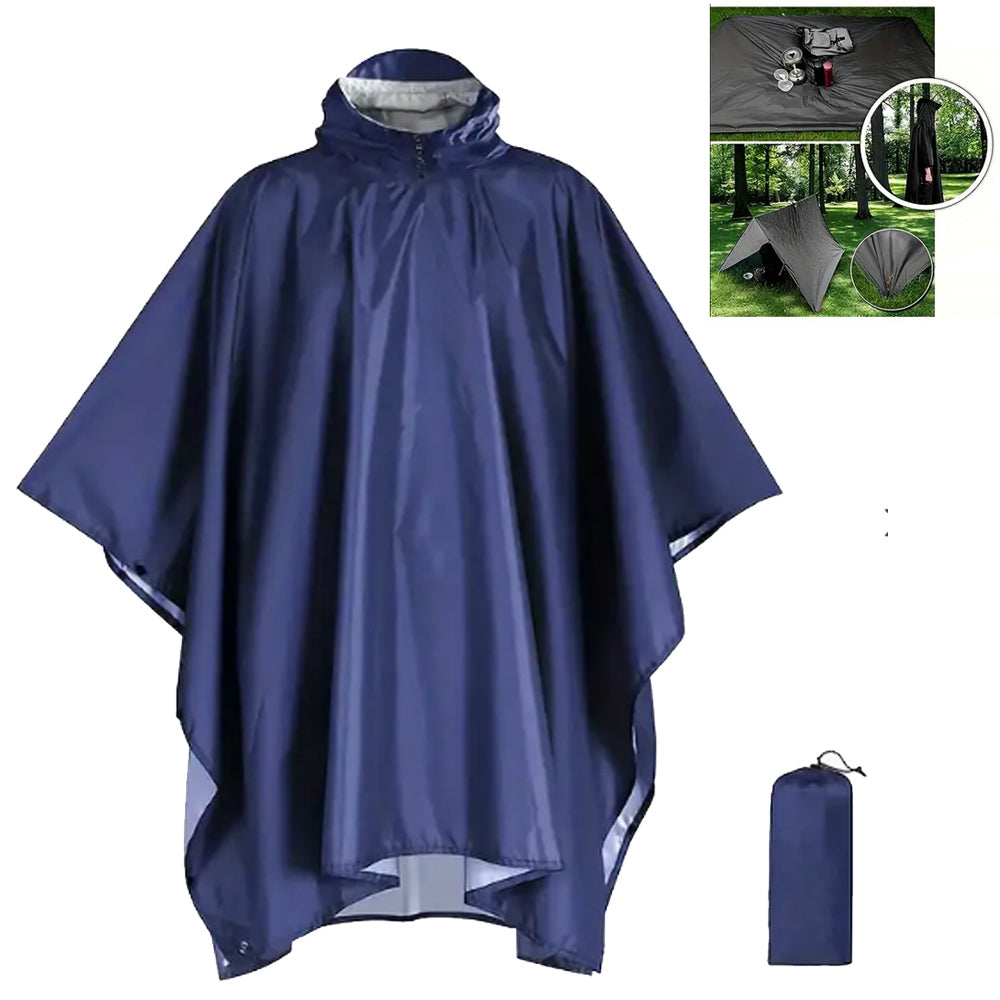 RAVU 3in1 Regenponcho – Multifunktionales Outdoor-Cape, Tarp & Unterlage