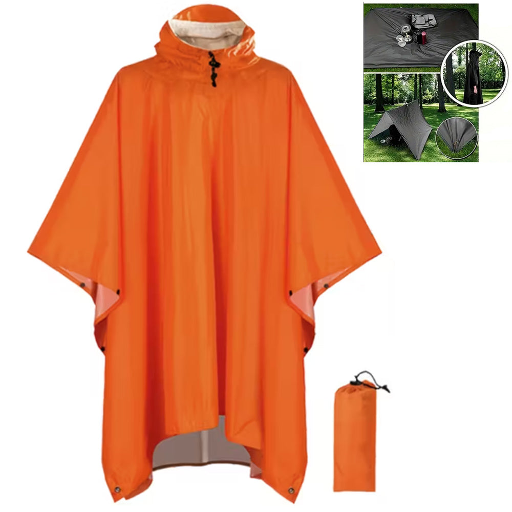 RAVU 3in1 Regenponcho – Multifunktionales Outdoor-Cape, Tarp & Unterlage