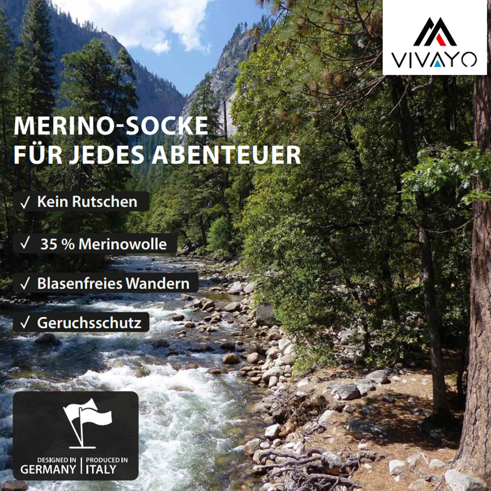Areco Vivayo Outdoor Merino Socken (3er-Pack) – Atmungsaktive Wollsocken